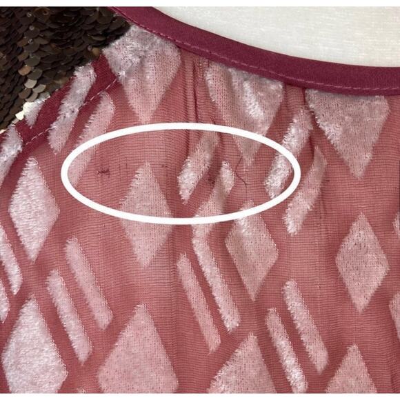 Anthropologie Tiny Patchwork Velvet Dolman Sleeve Top S - Picture 4 of 8